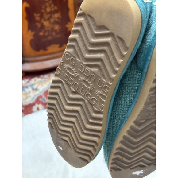 UGG Classic Cardy tall knit boots in a turquoise teal blue-green size 9 - Picture 8 of 10